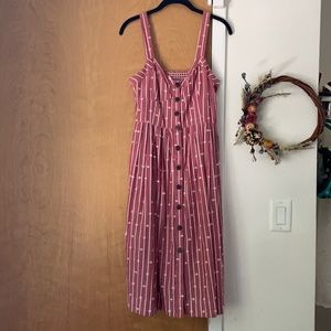 Maeve polka dot and striped midi sundress